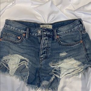 Free People Light Wash Jean Shorts